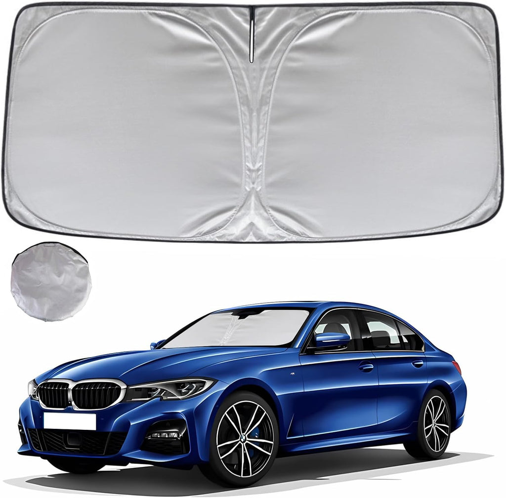 KAYZT Windshield Sun Shade for 2019-2025 2026 BMW 3 Series 330i 328i 320i 325i 335i Foldable Sunshade Front Window Custom Fit Car Accessories
