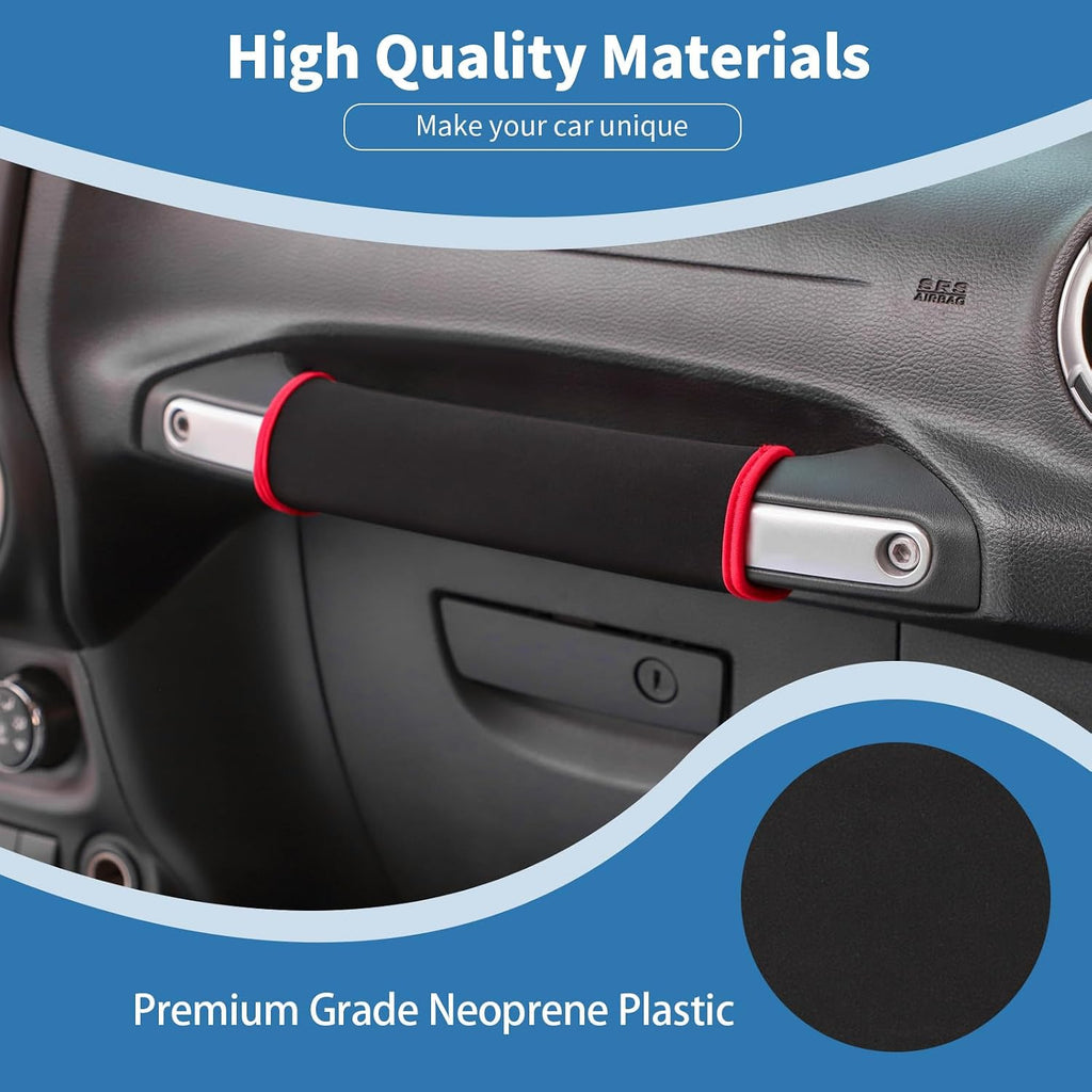 for Jeep JK Passenger Grab Handle Protector Cover Fit for Jeep Wrangler JK JKU 2011-2017 Black Red Interior Accessories 1pc