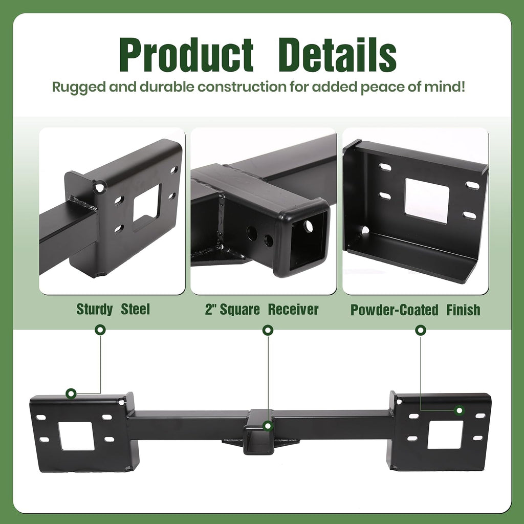 ALMULOO 2" Front Mount Trailer Receiver Hitch Compatible with 1999-2007 Ford F-250/350/450/550 Super Duty w/2" Receiver Powder Coated Steel Replacement for 65022