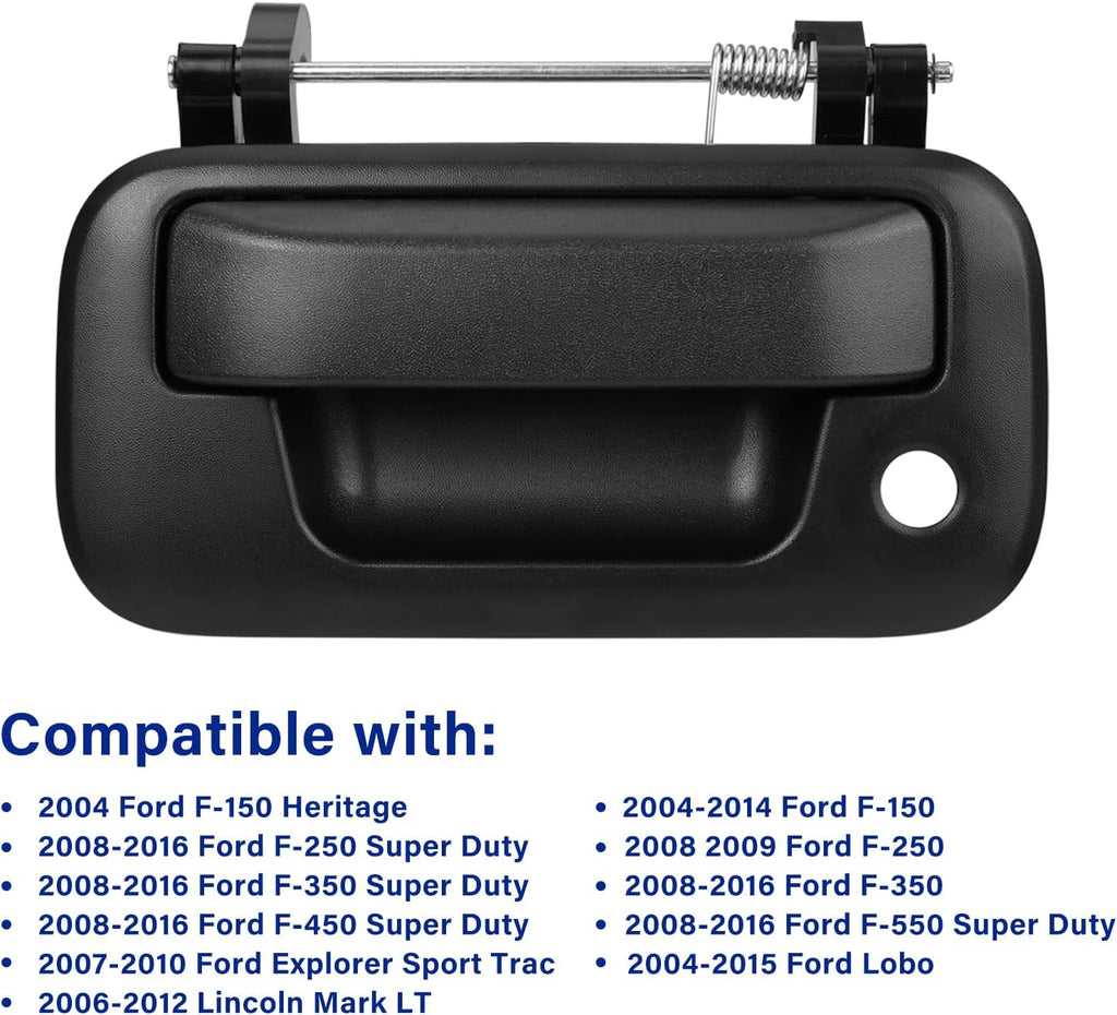 Tailgate Handle Latch Compatible with 2004-2016 Ford F150 F250 F350 F450 F550 Super Duty Explorer Lobo, Lincoln Mark LT Replace# 8L3Z-9943400-AA, 79606, w/Key Hole