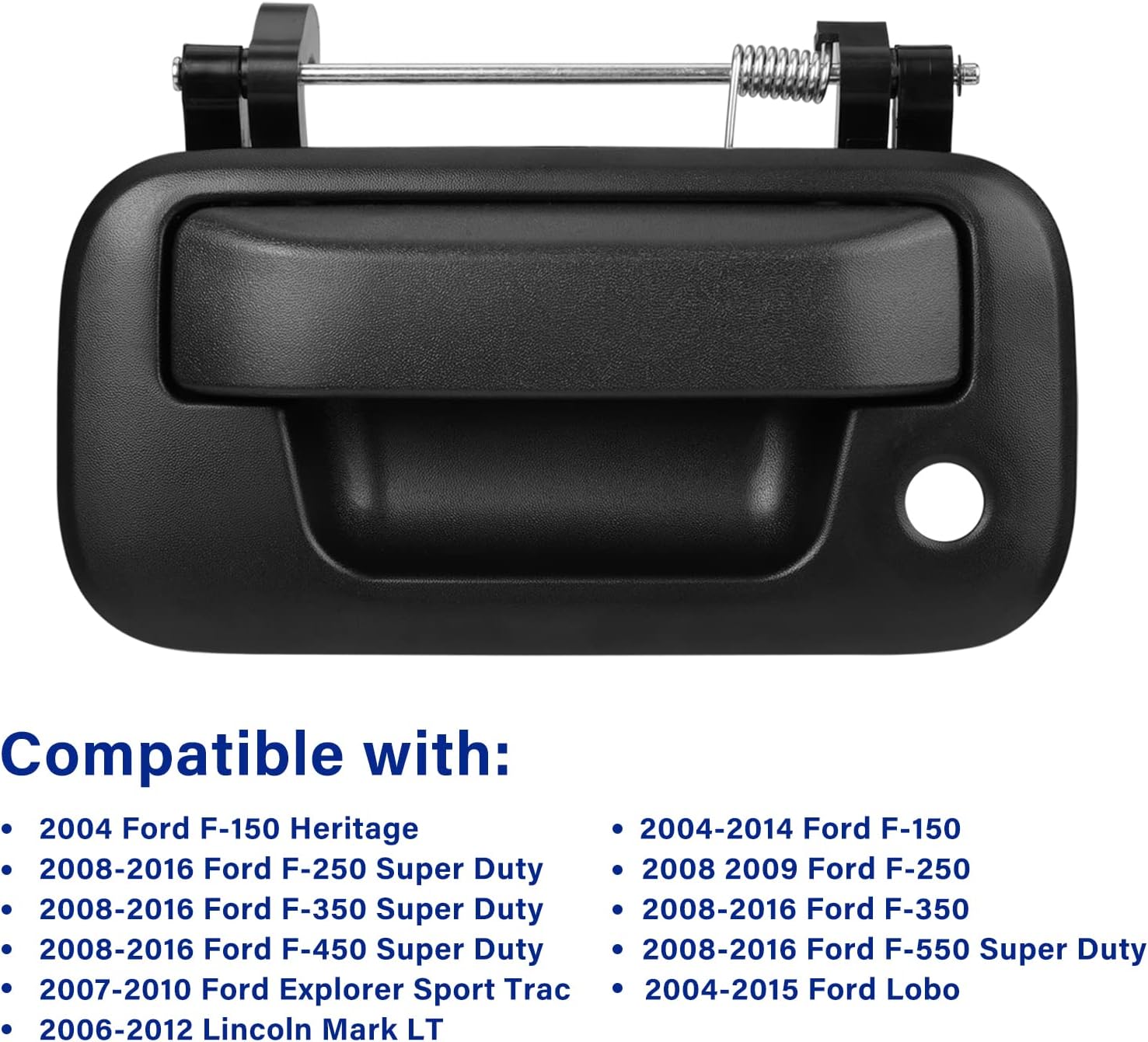 Tailgate Handle Latch Compatible with 2004-2016 Ford F150 F250 F350 F450 F550 Super Duty Explorer Lobo, Lincoln Mark LT Replace# 8L3Z-9943400-AA, 79606, w/Key Hole
