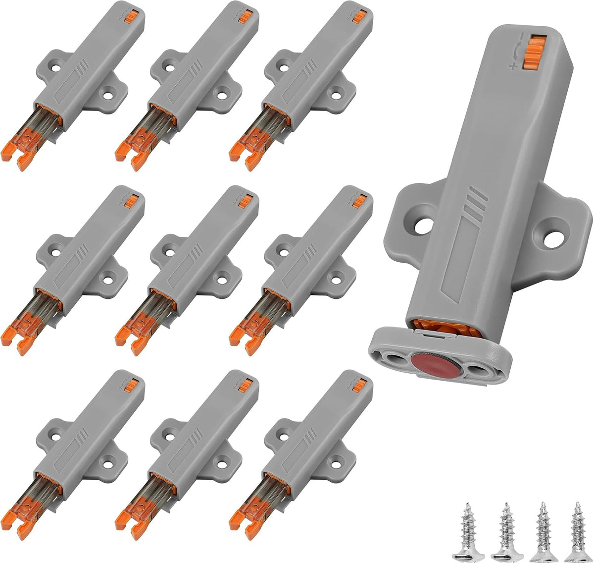 gray non-magnetic push to open door latch for, main product view