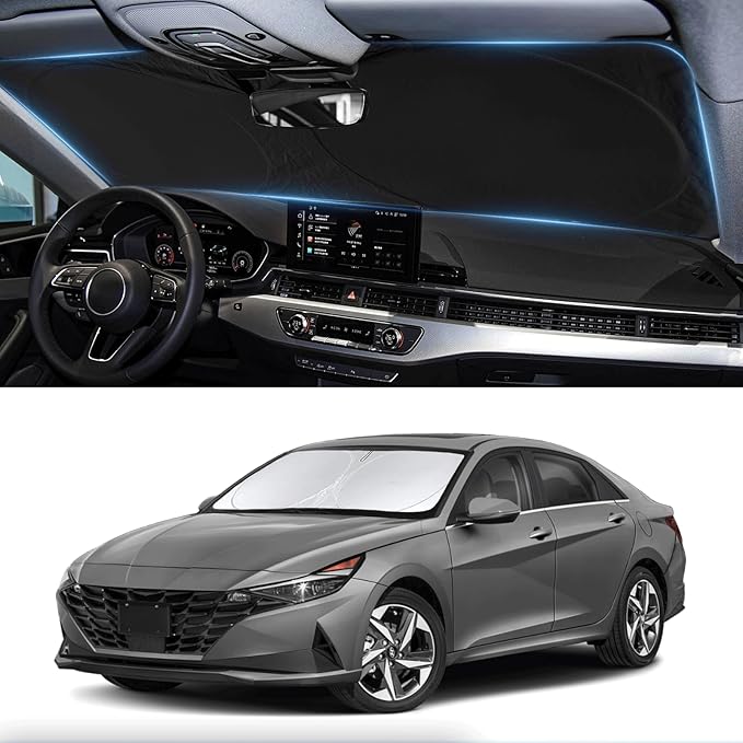 Custom Fit Sunshade for Elantra Windshield Sun Shade for 2021-2024 2025 2026 by INSAUTO