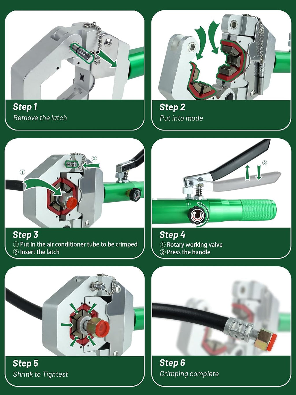 manual hydraulic ac hose crimper kit for beadlock, side view