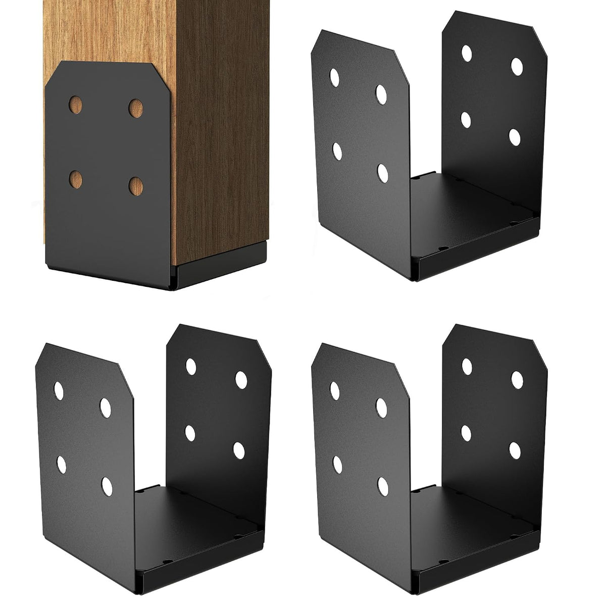 8x8 post base black brackets for pergola gazebo, main product view