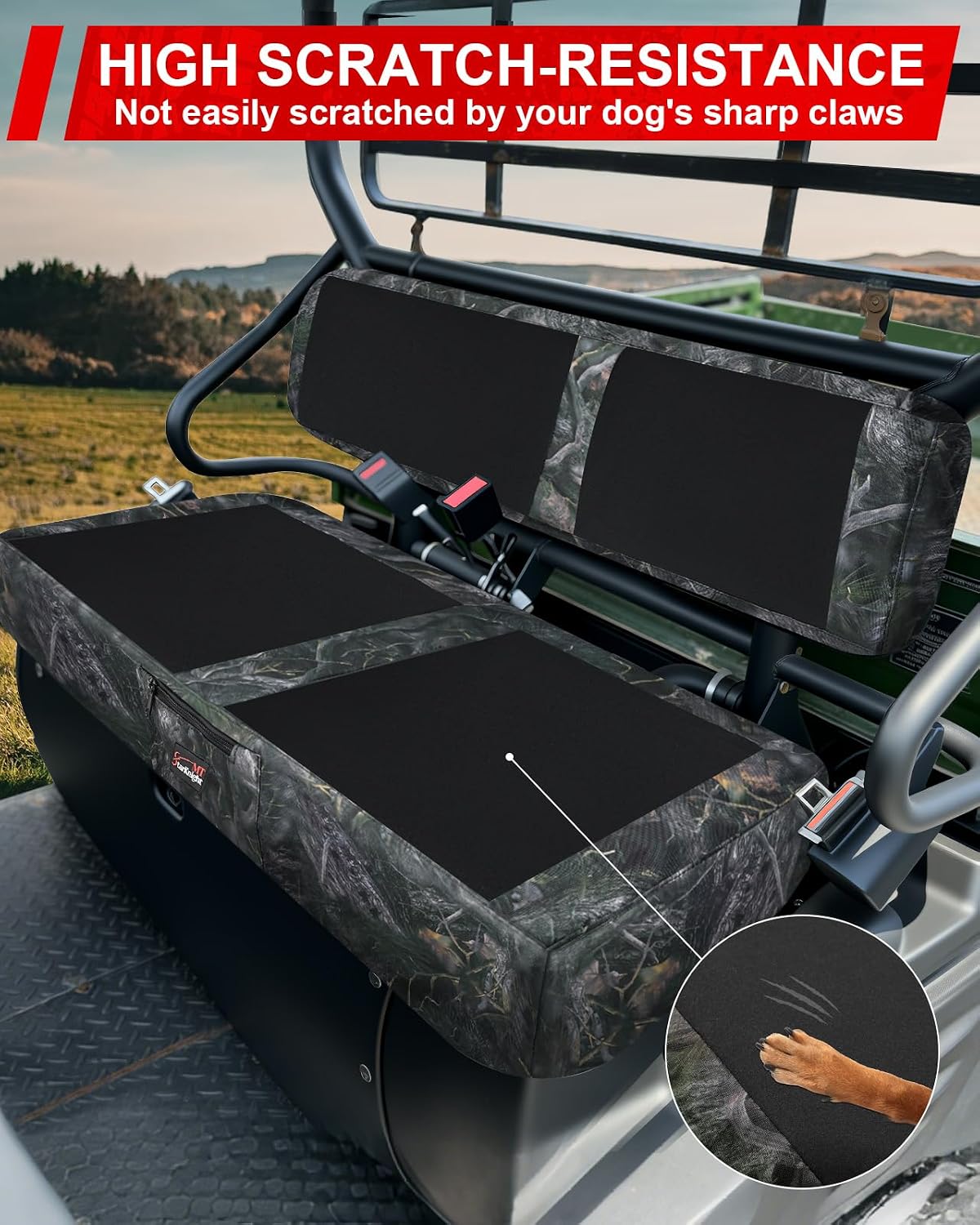 StarknightMT Mule 610 Seat Cover Upgraded Neoprene Compatible with Kawasaki Mule 600/610 2005-2016 & SX 2017-2023, Waterproof Bench Seat Covers Accessories