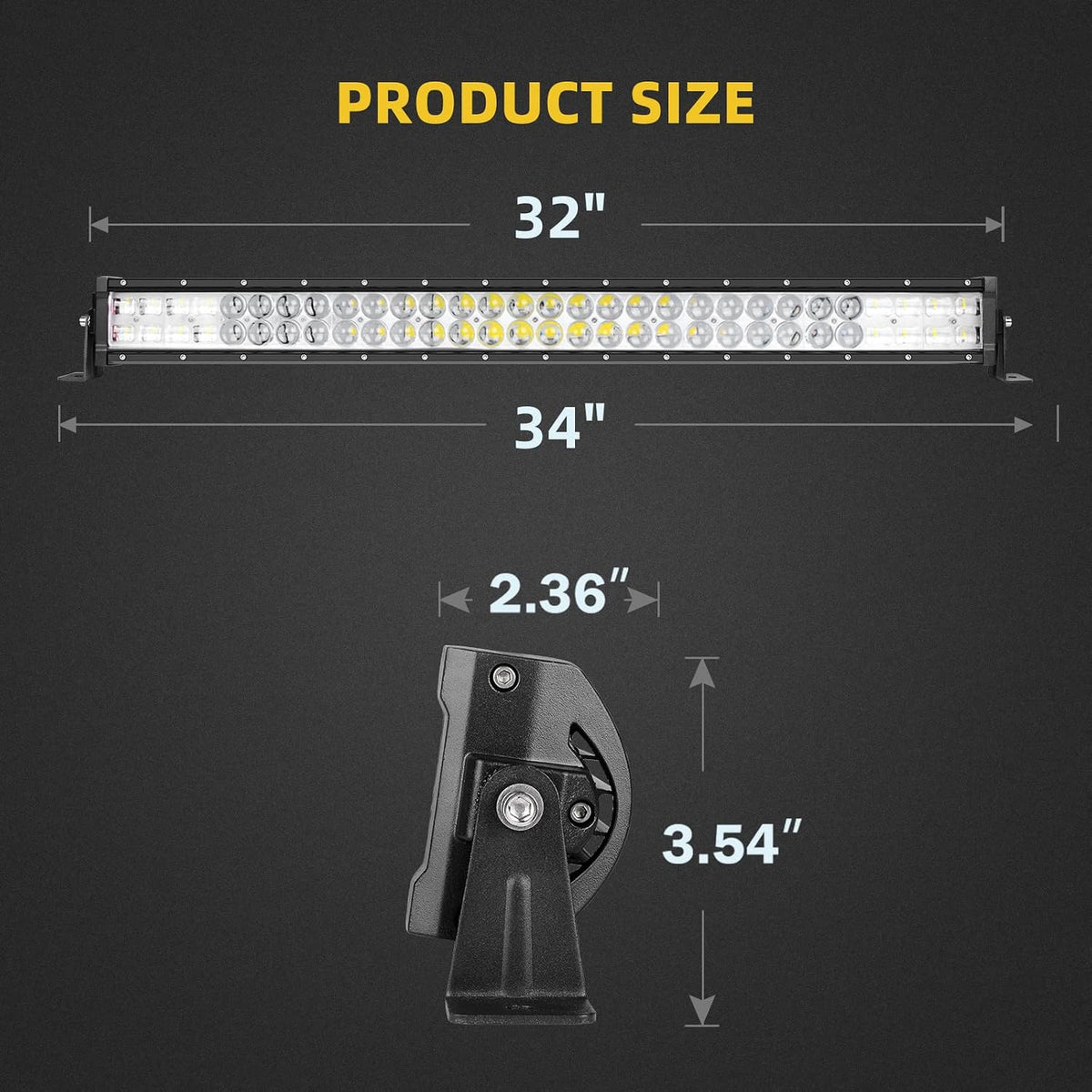dwvo 32 inch led light bar w/10ft wiring shown in use