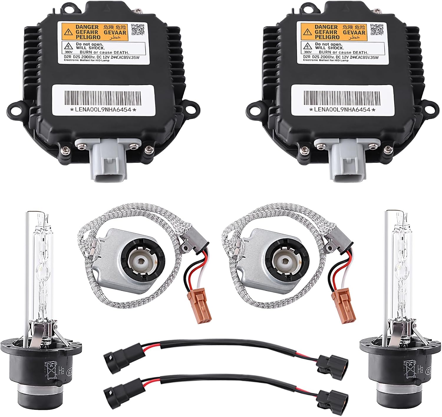 2 Set Xenon HID Ballast Headlight Control Unit with Igniter & D2S Bulb Compatible with Nissan Altima Maxima Murano 370Z 350Z G35 G37 FX35 FX45 QX56 QX70 QX80 Replace 28474-89904 28474-8991A