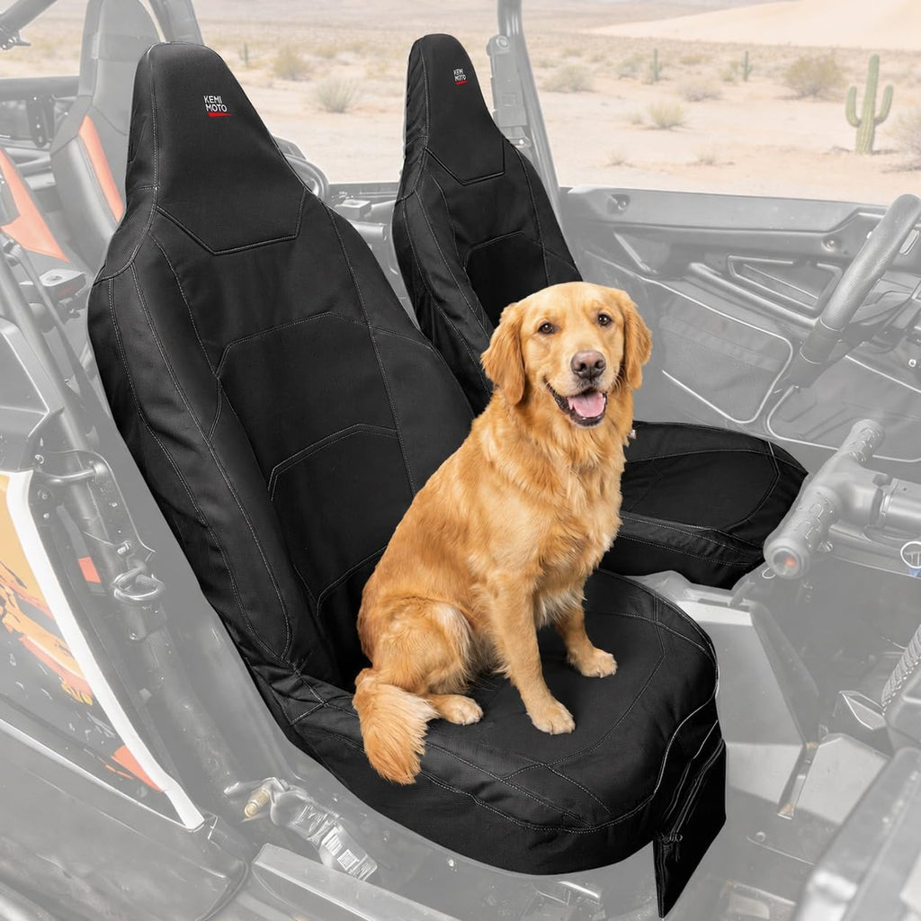KEMIMOTO 2024+ XP 1000 Seat Covers 1680D Waterproof Zipper Pocket | Compatible with Polaris RZR XP 1000/4 1000 2024 2025 2026 Neoprene Scratch Resistant UTV Anti-UV Accessories 2 Pack