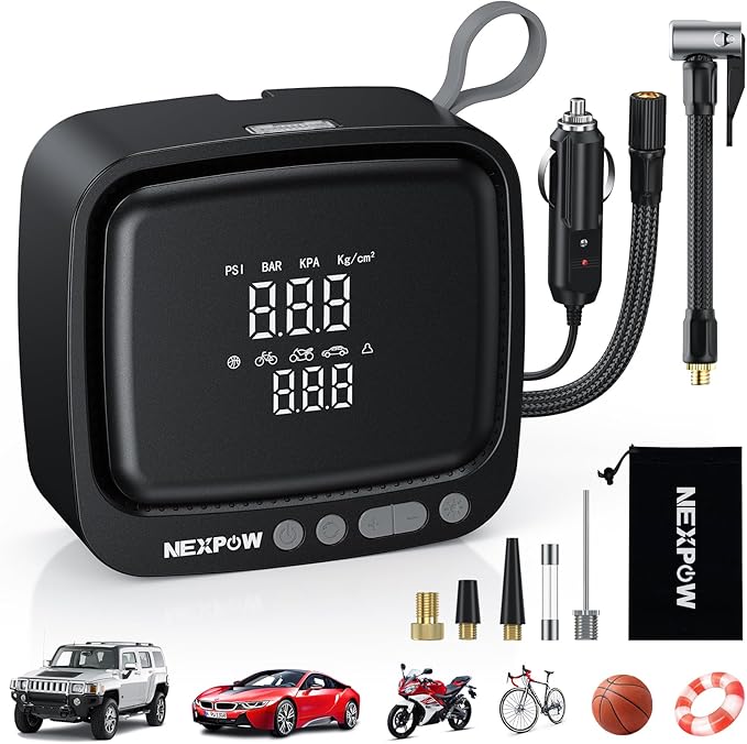 Tire Inflator Portable Air Compressor, NEXPOW 150PSI 12V DC Air Pump by NEXPOW