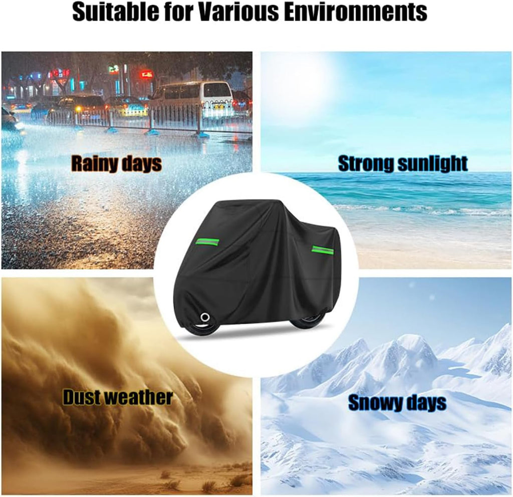 Motorcycle Cover for BMW R 1200 GS LC R1200GS R 1200GS ADV R1200GS Rallye Premium Waterproof Durable All-Weather 190T Indoor Outdoor Protection Cover Accessories Black Green