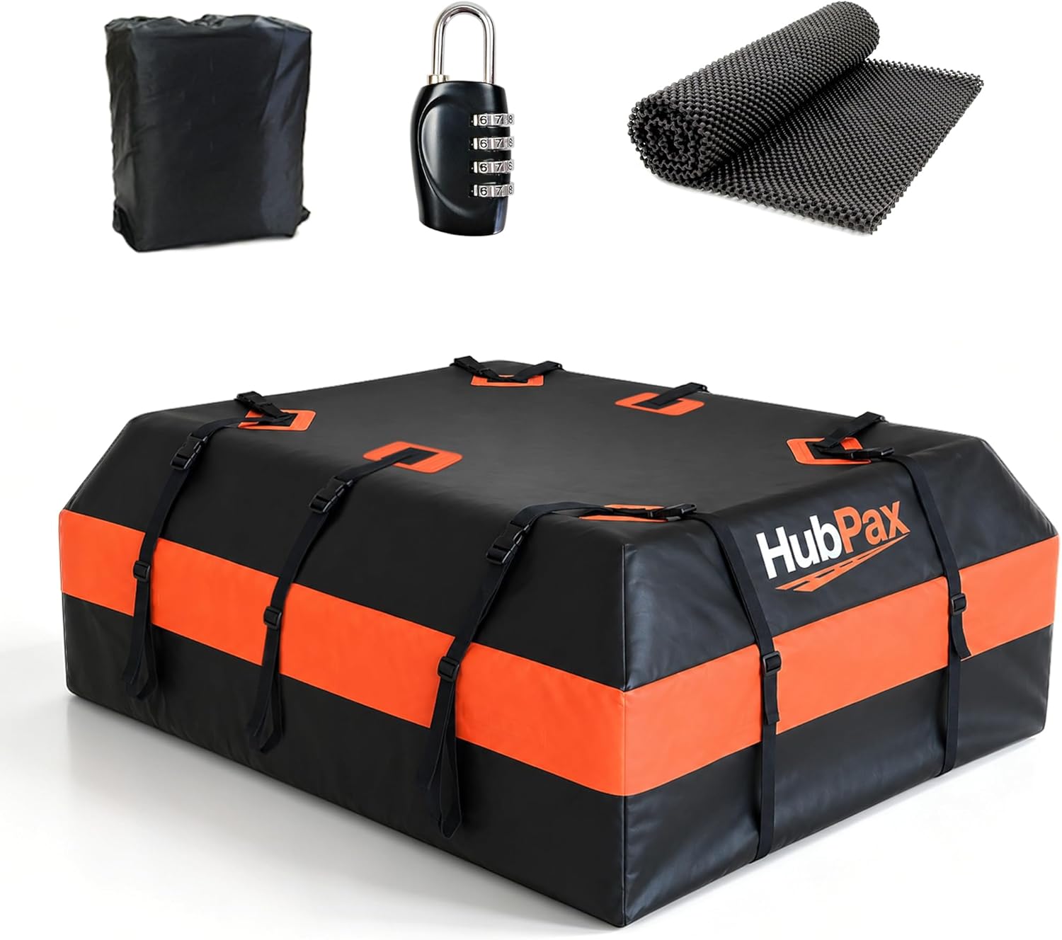 20 Cu Ft. Car Rooftop Cargo Carrier Bag Car Roof Top Bag Cargo Carrier | Fit All Vehicle with/Without Rack, Includes Anti-Slip Mat, 8 Reinforced Straps, 6 Door Hooks, Luggage Lock