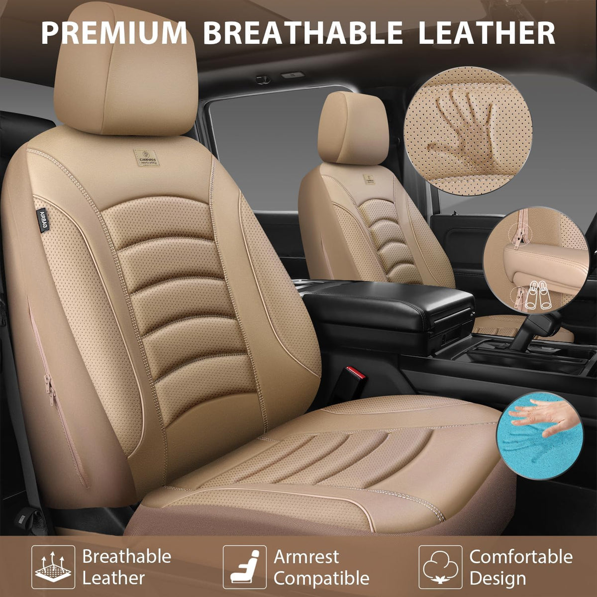 car pass 3d foam pu leather car seat showing dimensions