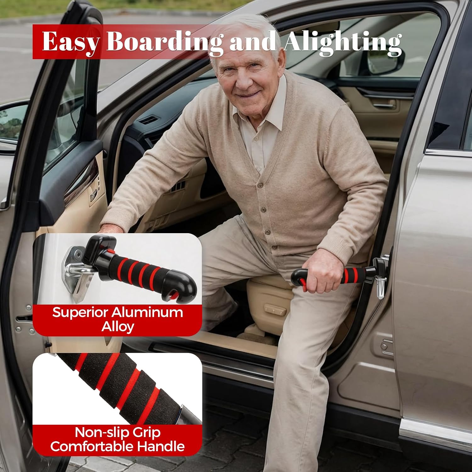 Car Door Handle for Elderly Mobility Car Handle Assist | Multifunction Automotive Grab Handles Car Cane for Seniors and Handicapped