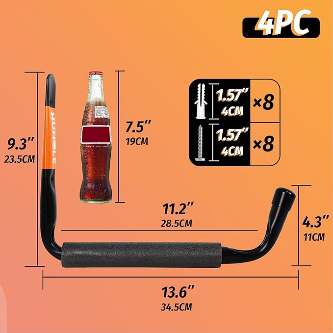 HUHOLE Heavy Duty Garage Ladder Hooks - Image 2