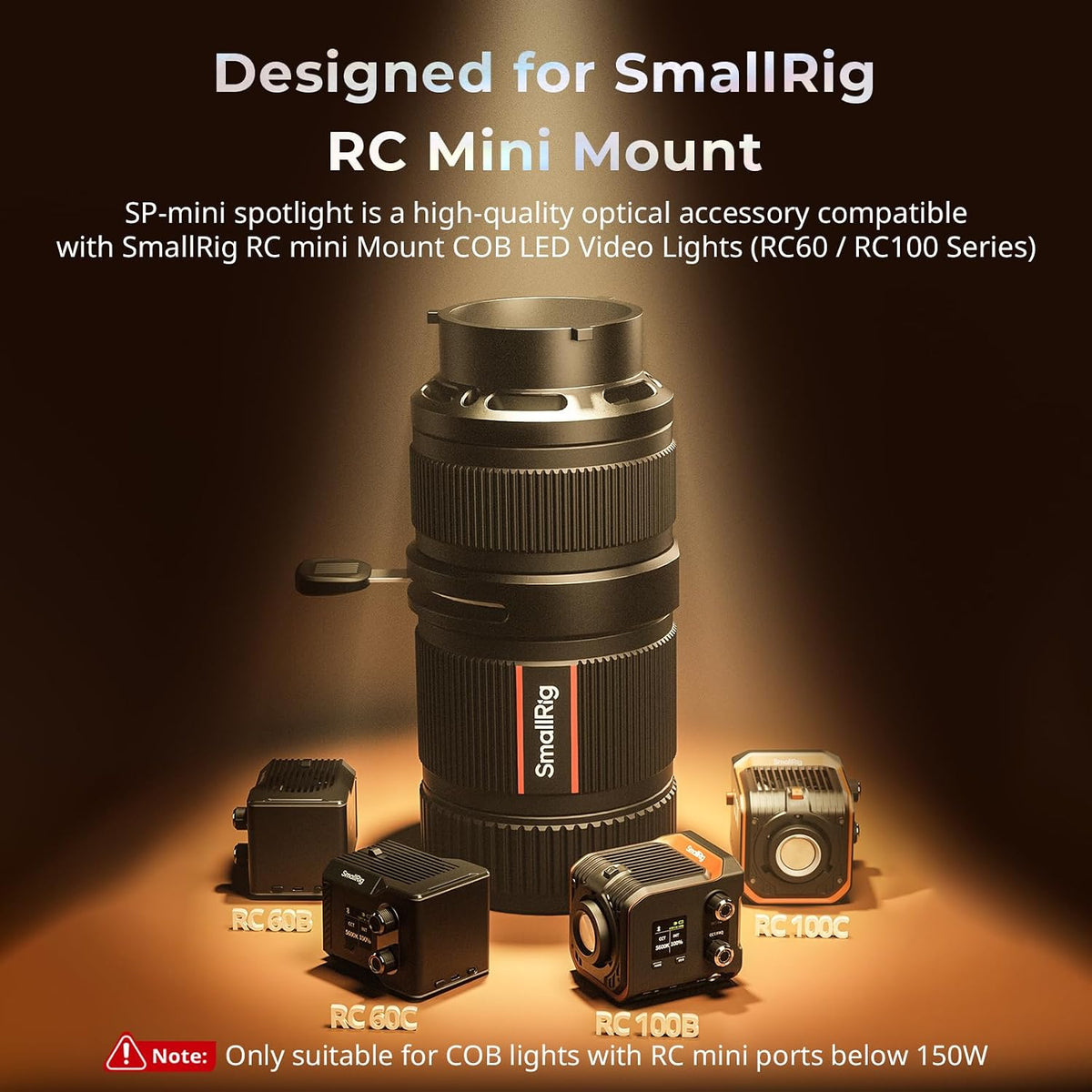smallrig sp-mini spotlight, optical snoot photography kit shown in use