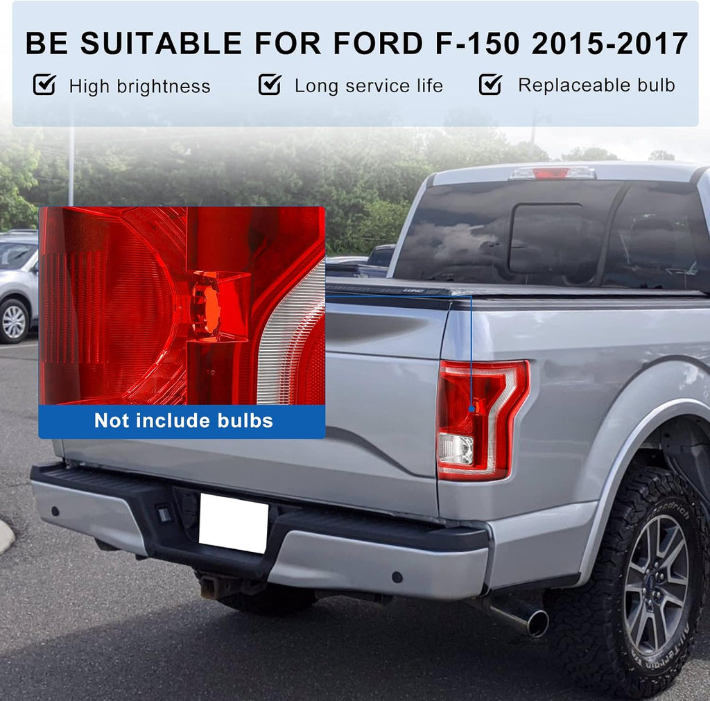 Tail Light Fit For 2015 2016 2017 Ford F150 F-150 Rear Brake Lamp without Bulbs (Right Passenger Side)