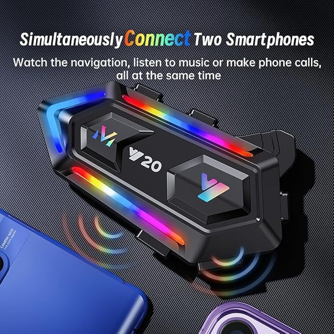 Motorcycle Helmet Bluetooth Headset, Cool RGB Dazzling Lights Motorbike Helmet - Image 5