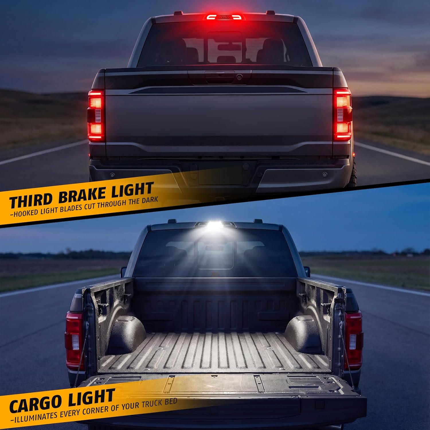 Upgrade High-Performance LED Third Brake Light for 2015-2024 F-150 2017-2024 F-250 F-350 F-450 Super Duty Ranger Maverick High Mount LED Stop Lamp with Clear Lens