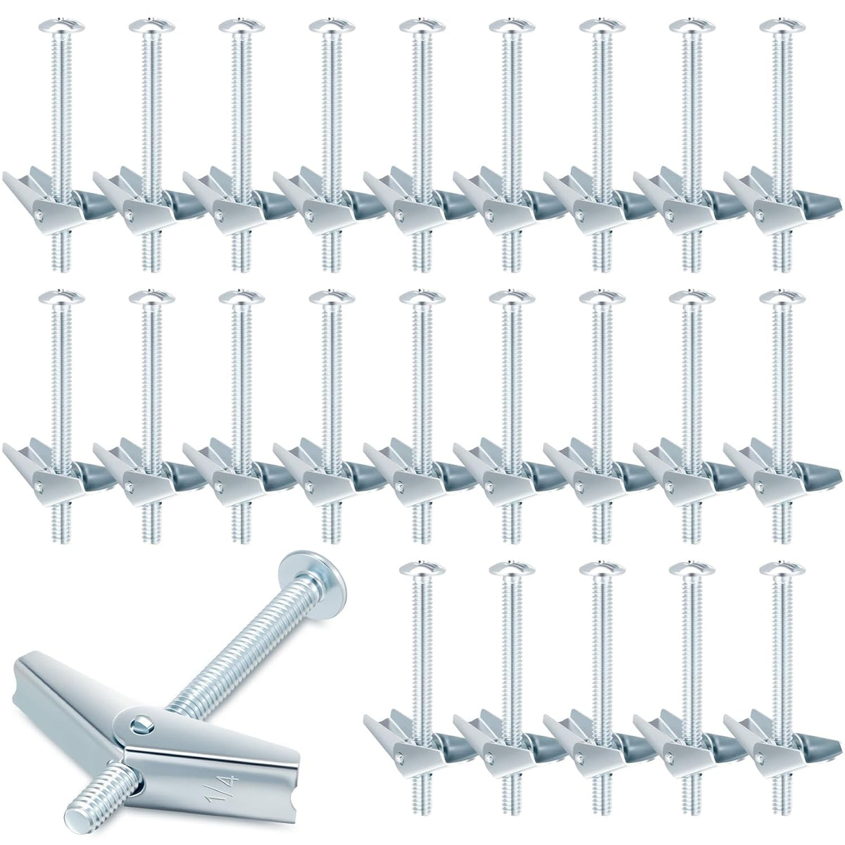 yaocom 100 pcs 1/4" x 3" toggle bolts, main product view