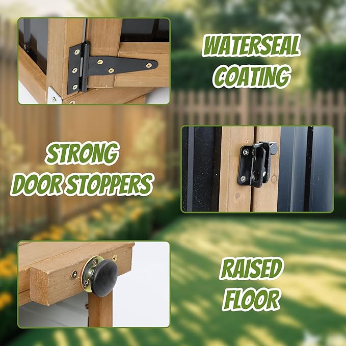 Outdoor Storage Cabinet Weatherproof, Wood & Metal Storage Shed - Image 3
