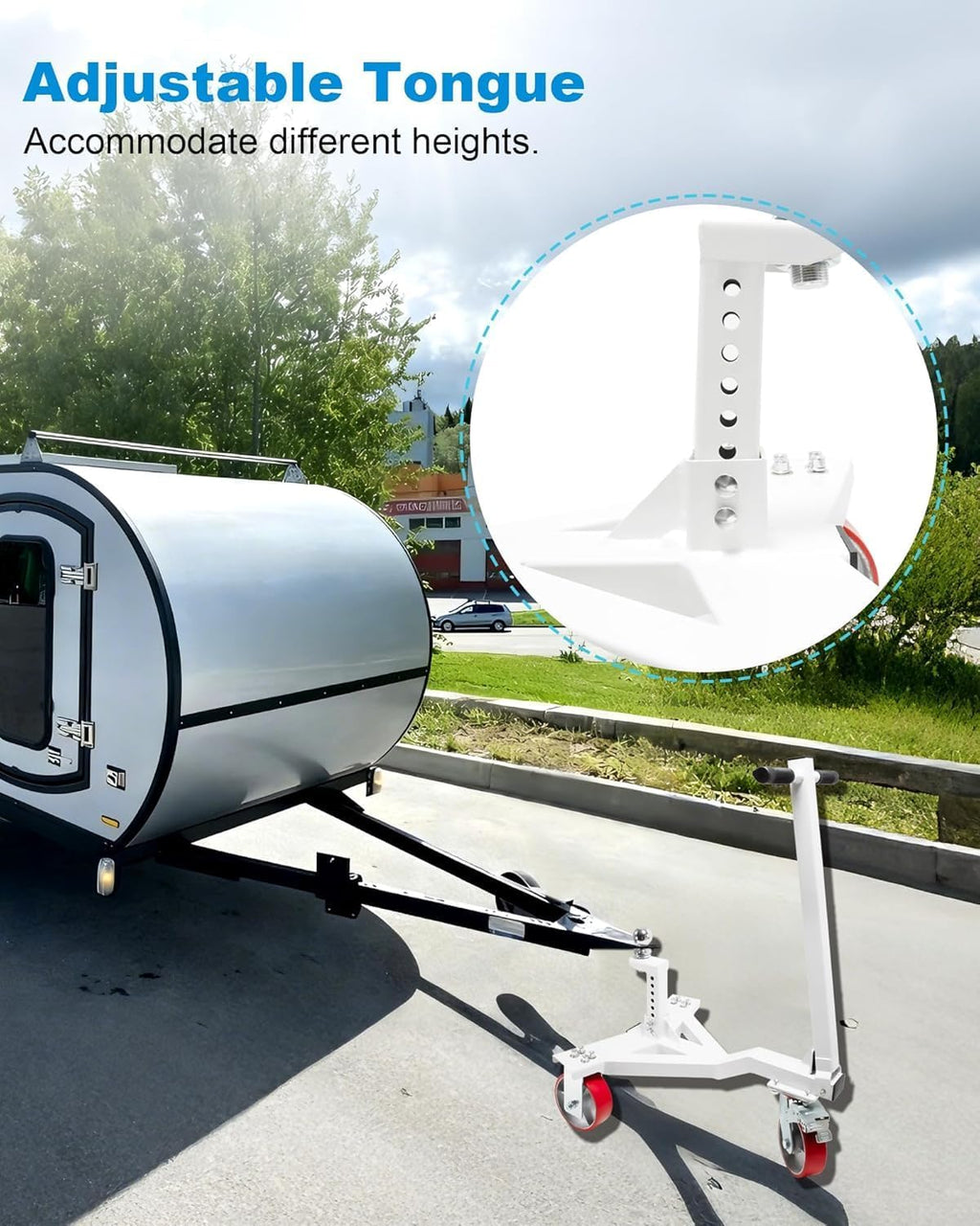 Heavy Duty Trailer Dolly, with 2-5/16 inch Ball | 3500 lb Tongue Weight Trailer Mover Dolly, Angle Adjustable, Suitable for RV Boat Motorcycle Jet Ski