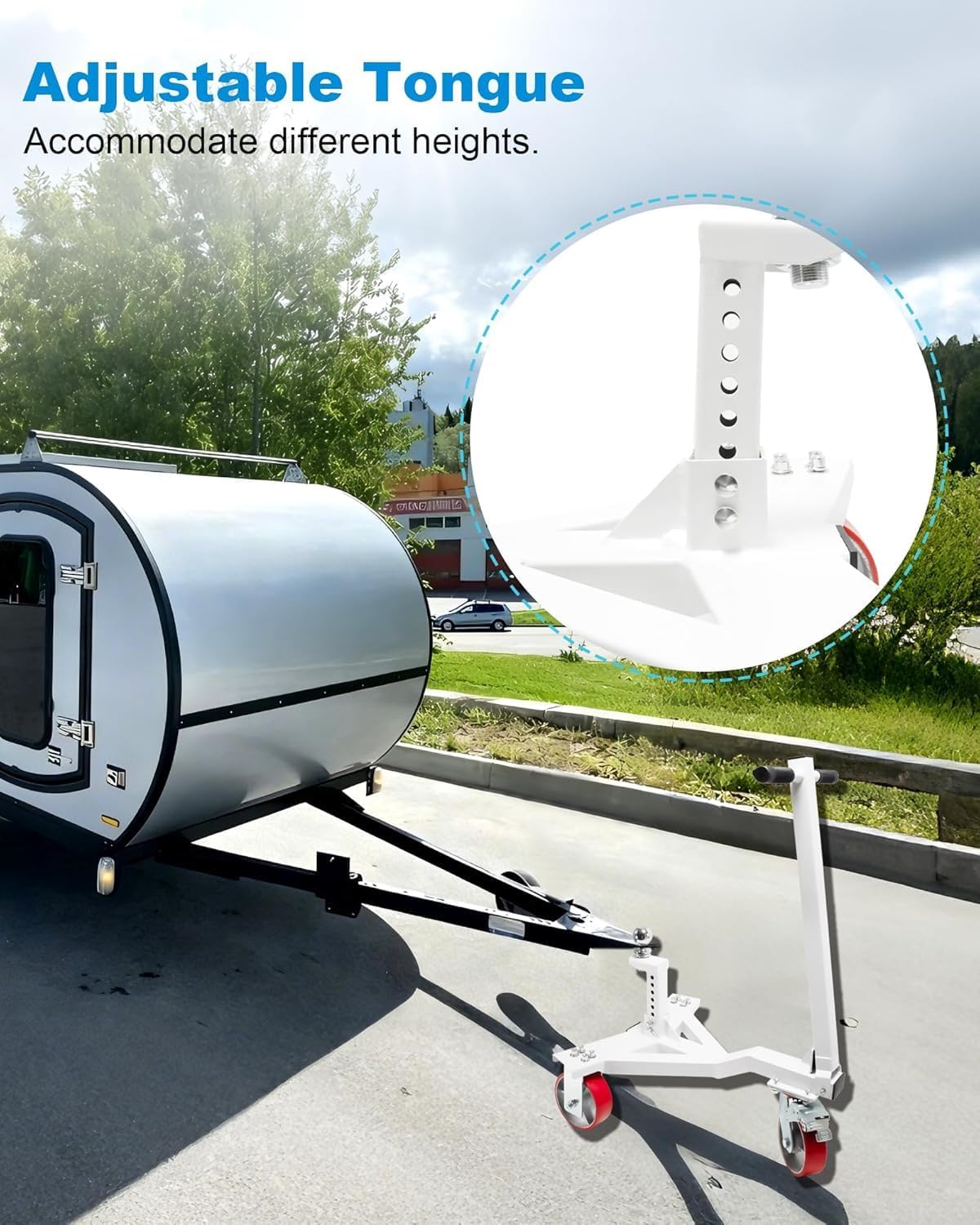 Heavy Duty Trailer Dolly, with 2-5/16 inch Ball | 3500 lb Tongue Weight Trailer Mover Dolly, Angle Adjustable, Suitable for RV Boat Motorcycle Jet Ski