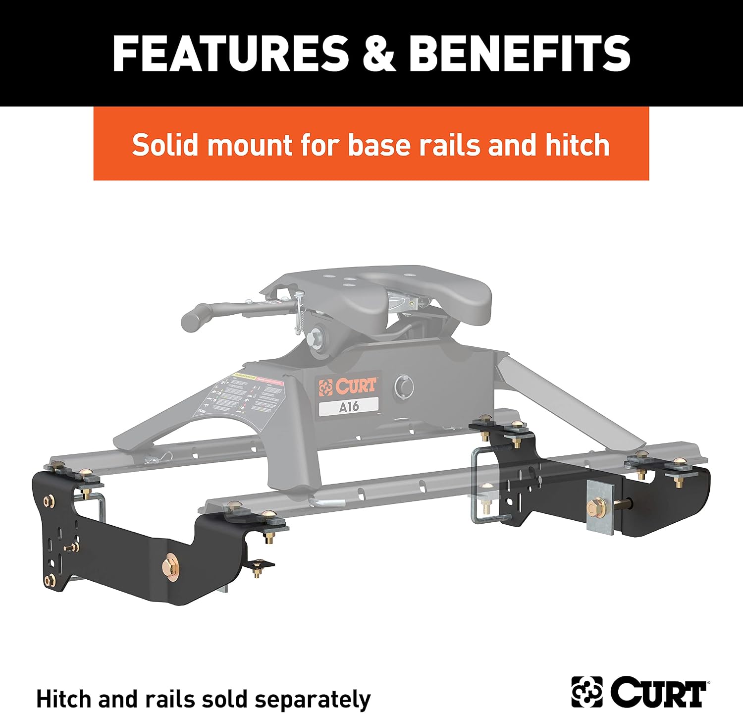 Custom 5th Wheel Brackets, Compatible with Select Silverado, Sierra 1500