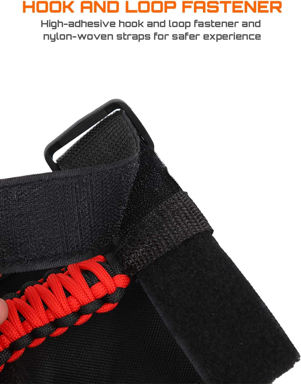Savadicar 4 x Roll Bar Grab Handles Grip Handle for Jeep Wrangler CJ YJ TJ JK JKU JL JLU & Gladiator JT 1955-2025 2026+, Interior Accessories, Black & Red