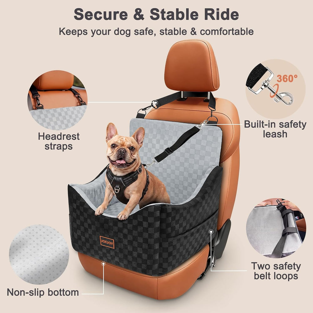 JOEJOY Elevated Dog Car Seat for Small/Medium Dogs up to 35 lbs, Memory Foam ...