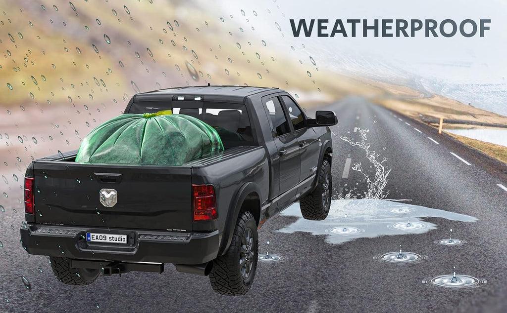 TidyFriend Truck Bed Bag 101" x 75" x 50", Heavy Duty Waterproof Truck Bed Storage Liner with Drawstring – Reusable Dumpster Bag for Waste Management, Hauling, and Moving (Green)
