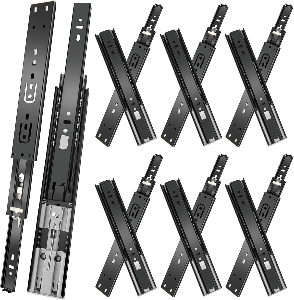 10 inch drawer slides 6 pairs (12pcs) soft, view 9