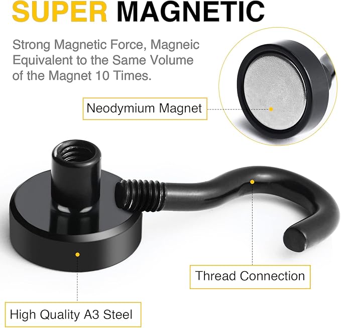 DIYMAG Magnetic Hooks for Refrigerator, Extra Strong Cruise Hook, Heavy Duty - Image 5