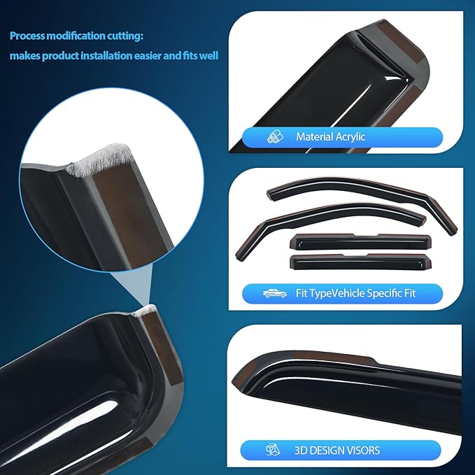 Nilight Durable in Channel Rain Guards - Image 3