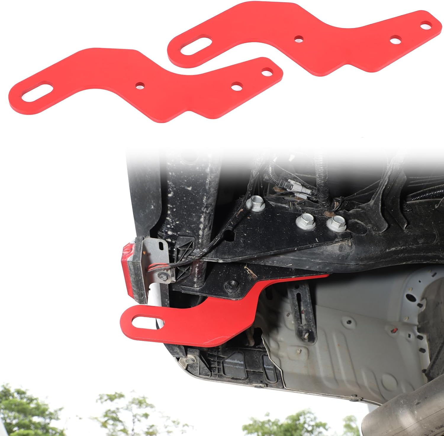 Car Tow Hook Tow Hitch Compatible with Toyot@ Tundra 2022-2026，Carbon Steel Rear Bumper Tow Hitch Recovery Point Tow Hook Receiver Tow Recovery Points Kit Accessories 2PCS(Red)
