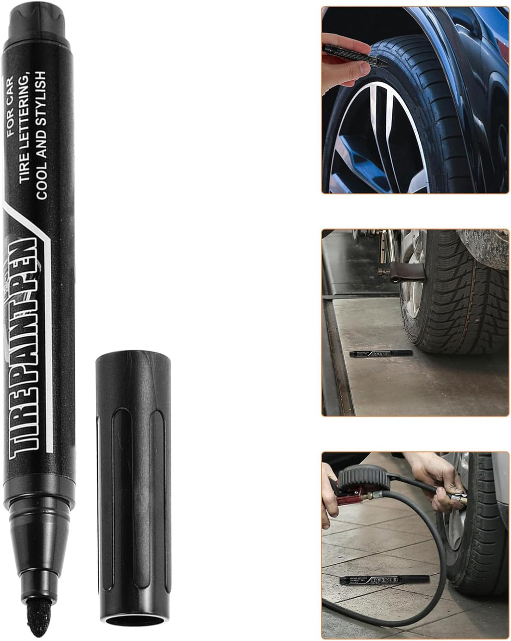 KESYOO 3pcs Car Tire Marker Pens Waterproof Resistant to Wear Compact Design Tire Paint Pens Convenient Automotive Wheel Care