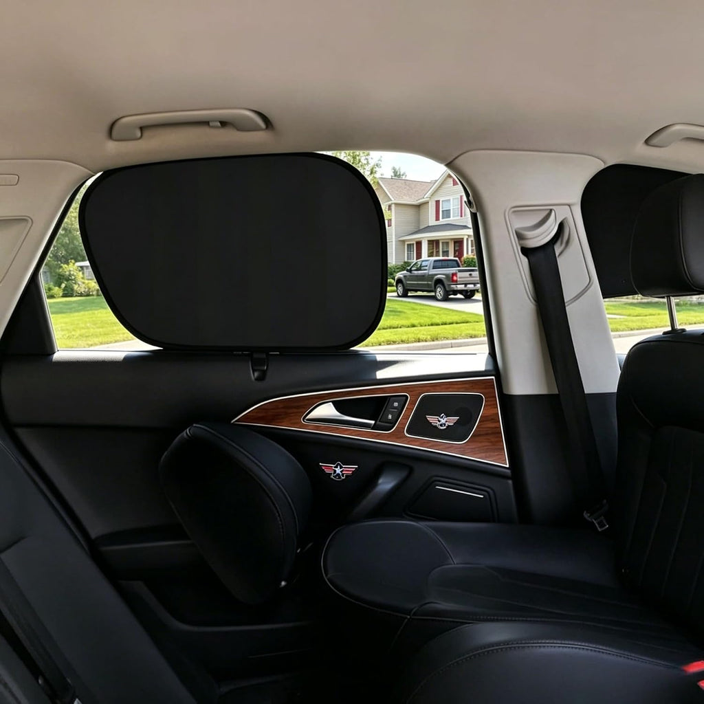 2 Pack Car Window Sun Shades, Foldable Mesh Side Window Shades, UV & Heat Blocking Car Curtains for Privacy Protection, Fits Most Cars, SUVs & Sedans