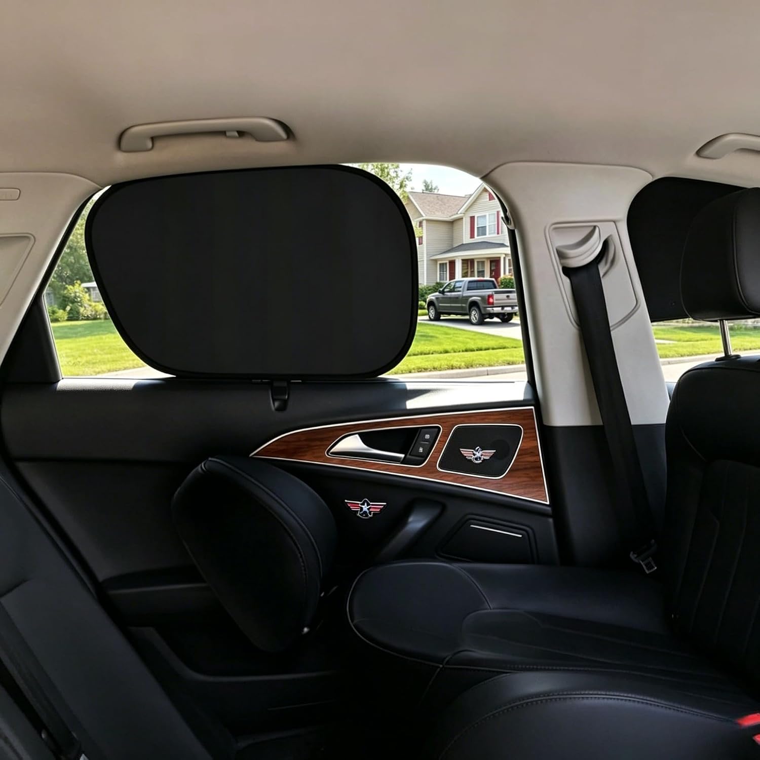 2 Pack Car Window Sun Shades, Foldable Mesh Side Window Shades, UV & Heat Blocking Car Curtains for Privacy Protection, Fits Most Cars, SUVs & Sedans