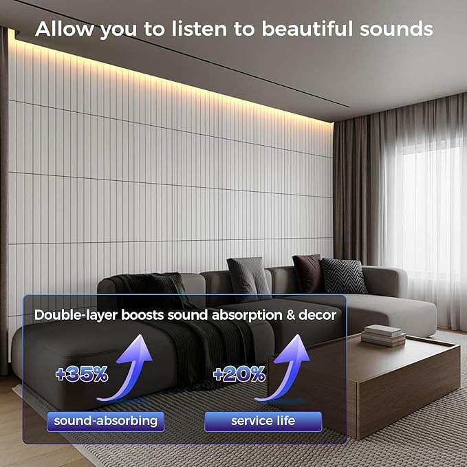8 Pack Large Soundproof Wall Panels, 15.7 x 15.7 x 0.47 in Sound Proof Foam - Image 3