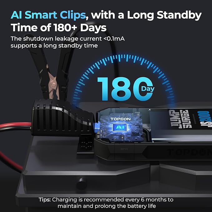 Car Battery Jump Starter, TOPDON 2000A Peak Jump Starter