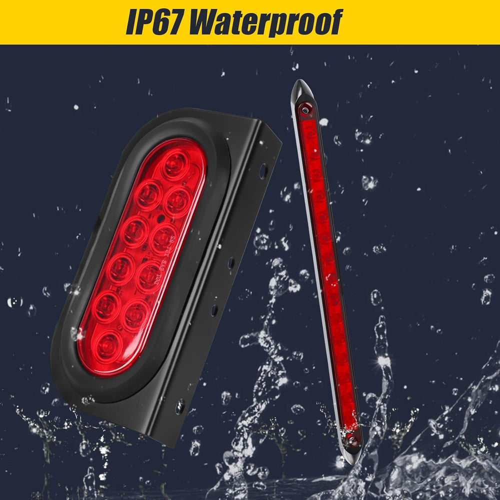 6 Inch Oval Led Trailer Lights Kit with Mounting Bracket