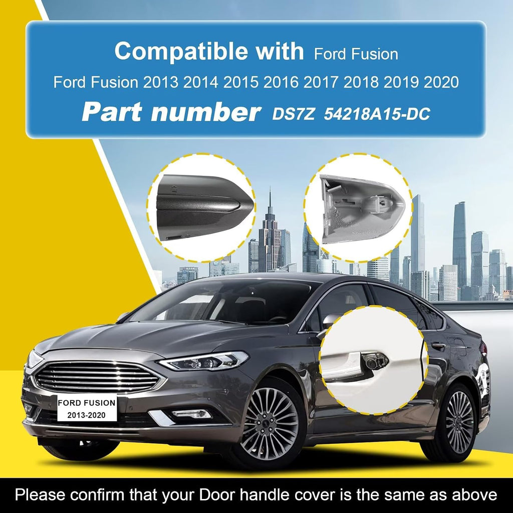 Car Exterior Door Handle Key Hole Trim Cover CapCompatible With Ford Fusion 2013 2014 2015 2016 2017 2018 2019 2020 DS7Z 54218A15-DC Door Handle Accessories Lock Cap Silver Without Electroplating