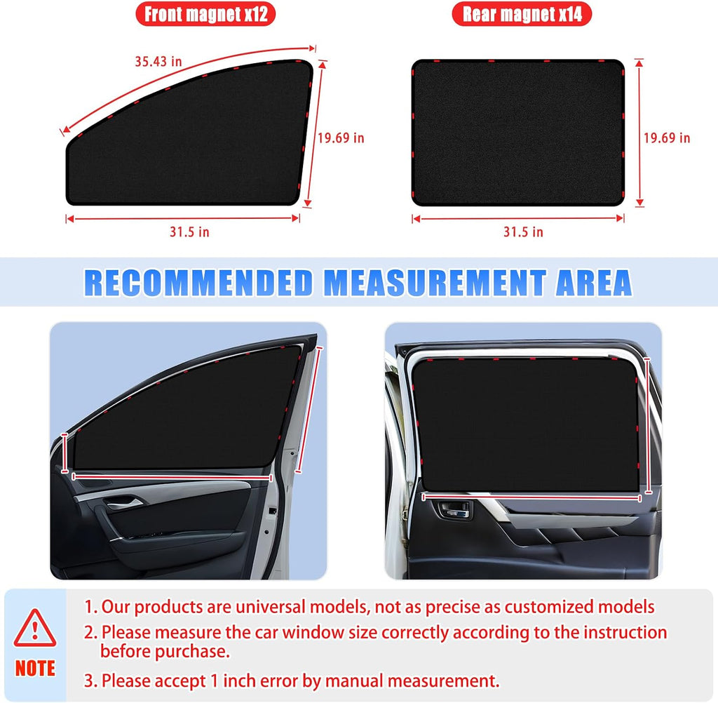 ZATOOTO Suede Car Window Shades 4PCS - Car Window Covers for Ultimate Privacy, UV Protection, and Heat Insulation, Side Window Sun Shade Perfect for Camping, Travel, Baby Safety, and Daily Use