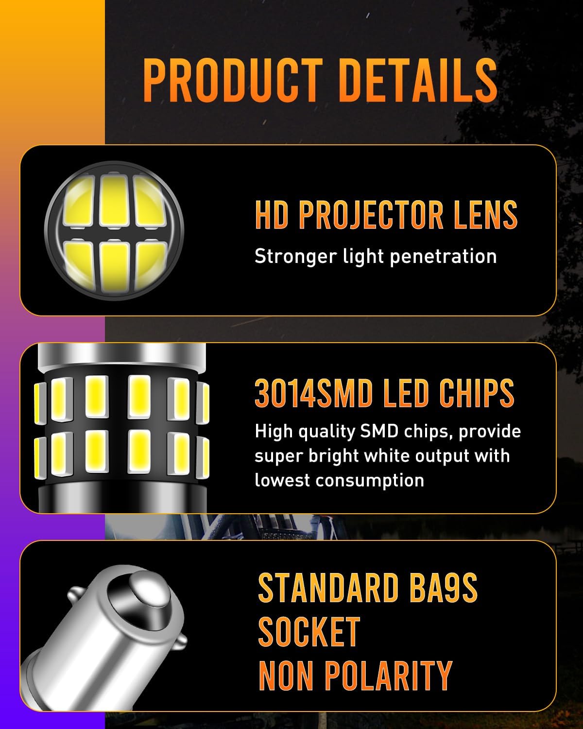 BA9S LED Bulb 720 Lumens Xenon White Super Bright BA9 BA9S 53 57 1895 64111 LED Bulbs with Projector for Dome Map Door Courtesy Glove Box Lights,Pack of 2