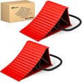 Nilight Wheel Chocks, Heavy Duty Wheel Stopper for Car, Truck, RV, Trailer, Caravan, Motorcycle, 8.7" x 4.8" x 4.2", 2-Pack(Red)