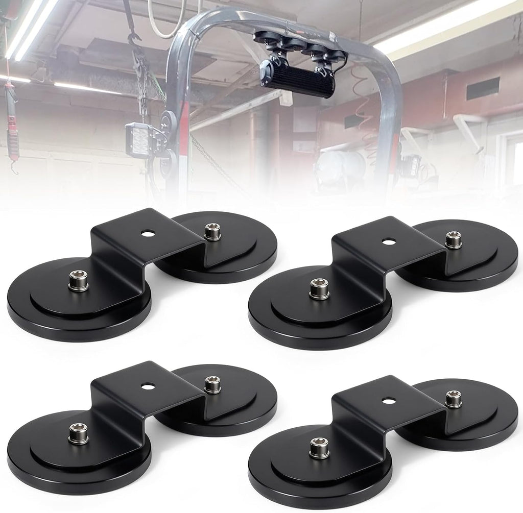 4PCS Magnetic LED Light Mounting Brackets, Magnet Base with Rubber Protection Universal Fit for LED Pods & Light Bars