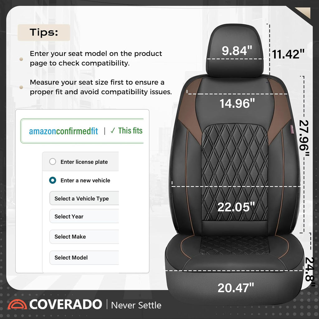coverado leather seat covers, front and back seat shown in use