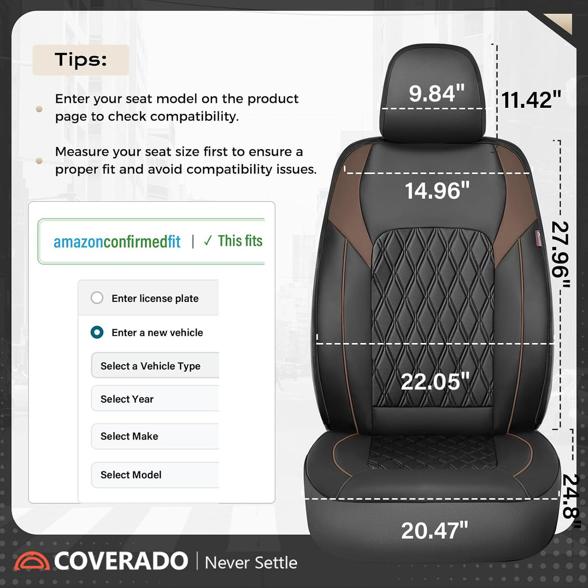 coverado leather seat covers, front and back seat shown in use