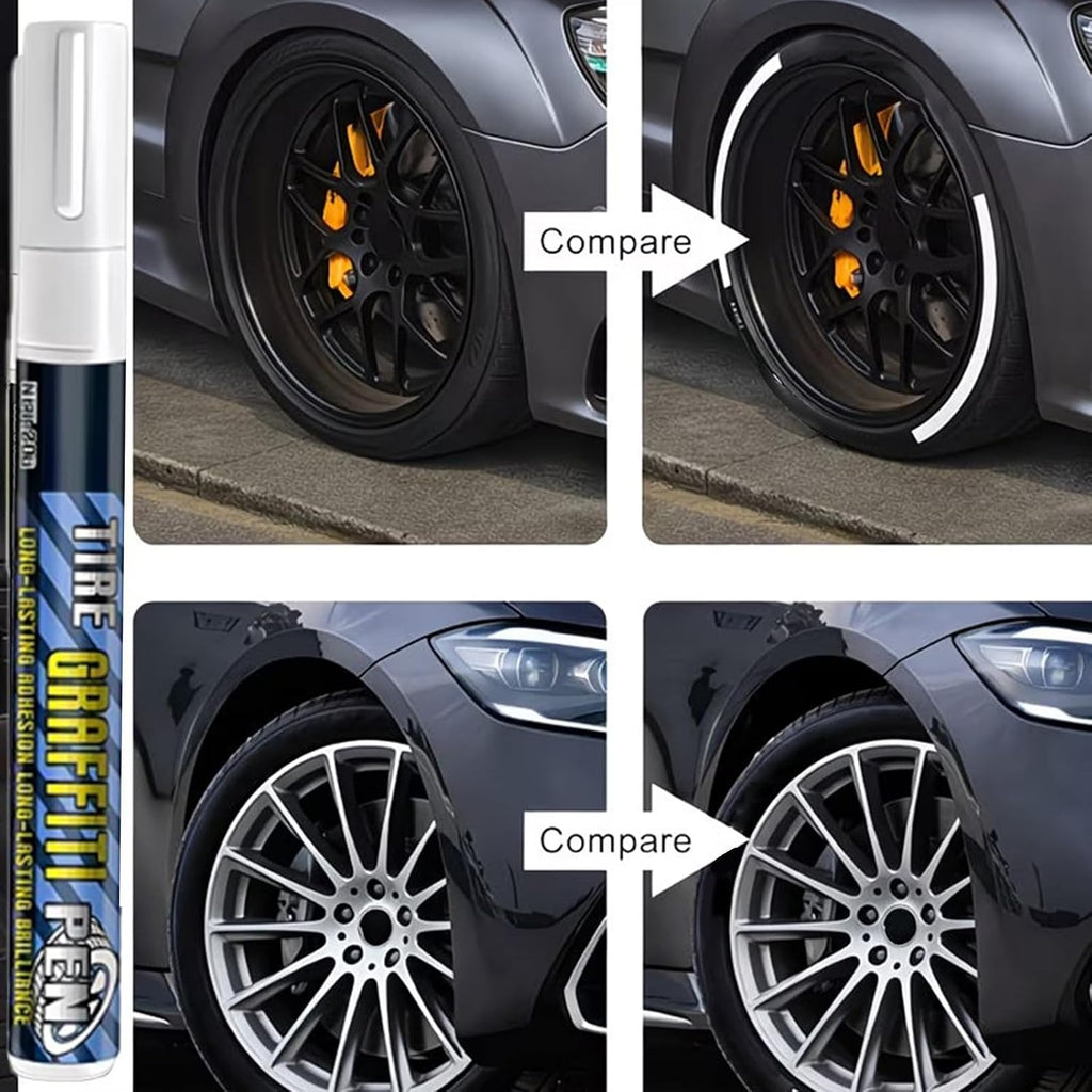 Tire Pen | Vehicle Wheel Modification Supplies,Tyre Lettering Paint Pen Drivers Trucks RVs Motorcycles Detailers Shops Modifiers Racers Restorers Shows
