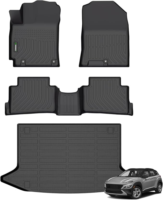 ANBINGO®Floor Mats Fit for Hyundai Kona 2018-2023&Cargo LinerAll Weather Mats by ANBINGO